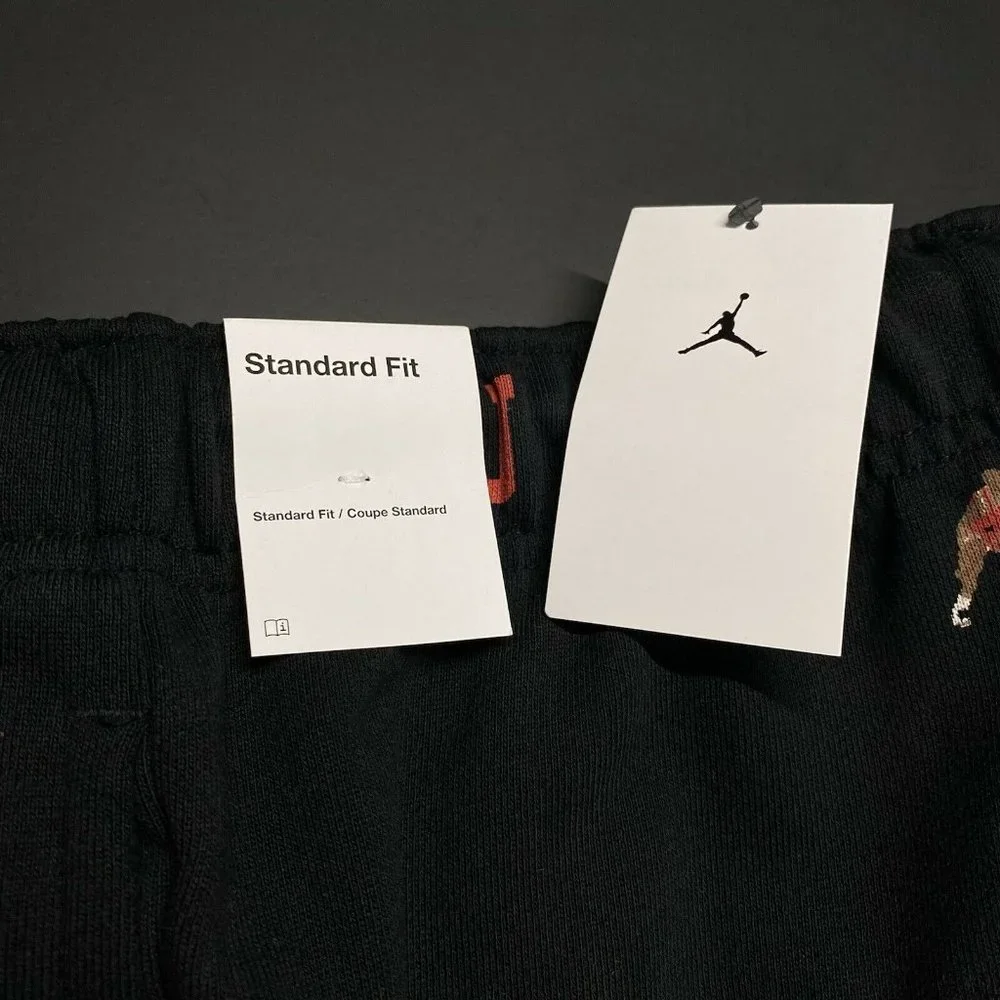 Nike Jordan Essentials AOP Fleece Joggers Black DH3519-010 Men's Sizes Vintage - Picture 4 of 9